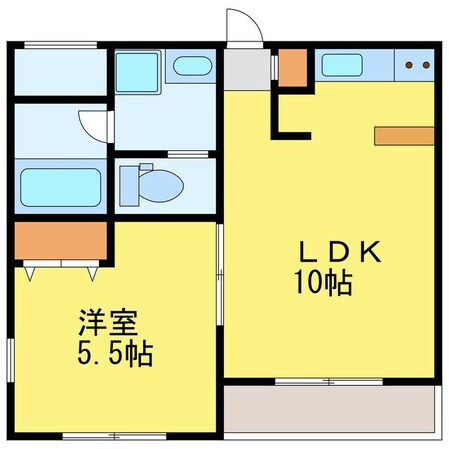 富田小学校前 徒歩3分 3階の物件間取画像